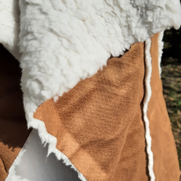 LAST 1! Khaki Sherpa Faux Suede Vest - Picture 11 of 12